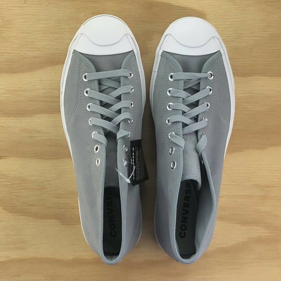 Converse Jack Purcell Mid Top Suede Gray Sneakers - Picture 6 of 9